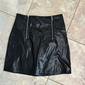 Black leather skirt